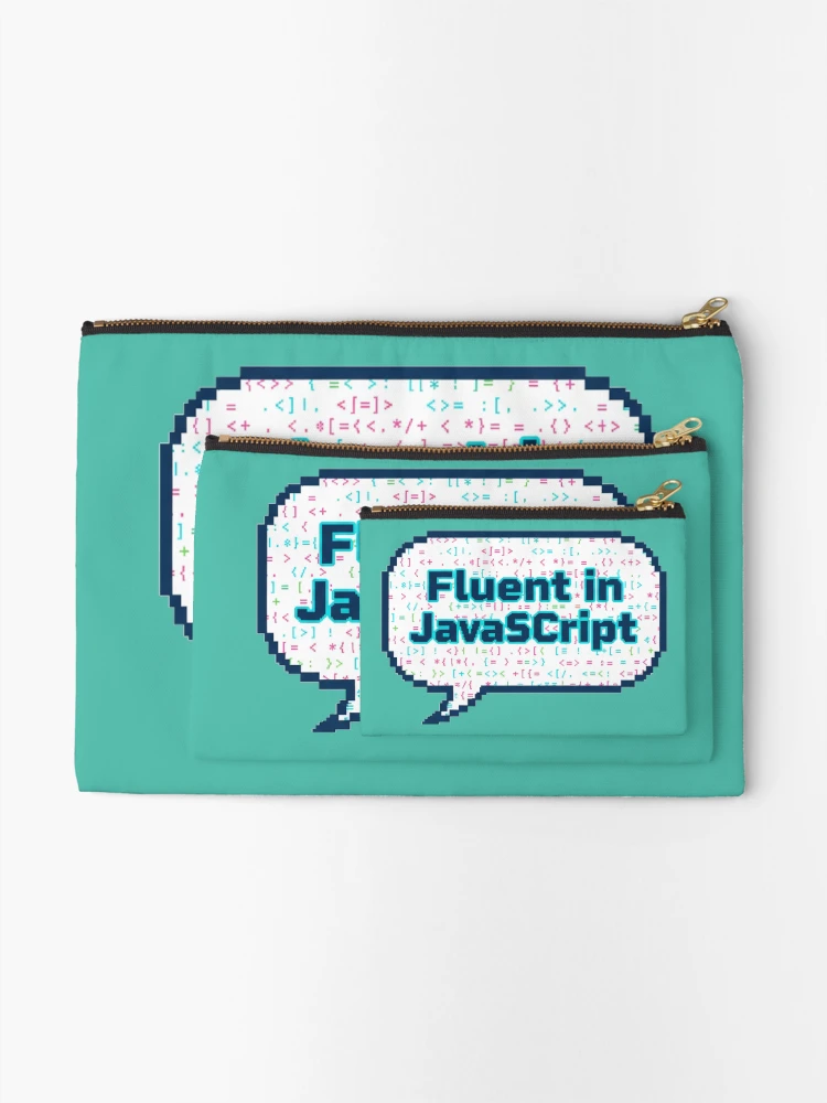 Thumbnail 2 of 4, Zipper Pouch, Fluent JavaScript Geek Humor Art designed and sold by WiserShop.