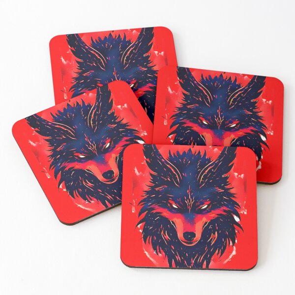 Item preview, Crimson Oni Wolf – Japanese Gothic Tarot Symbol designed and sold by Neer arts.