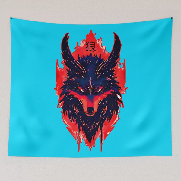 Item preview, Crimson Oni Wolf – Japanese Gothic Tarot Symbol designed and sold by Neer arts.