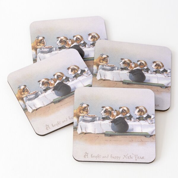 Item preview, Guinea Pigs New Year Card (1890) - Beatrix Potter designed and sold by SALON DES ARTS.