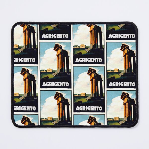 Item preview, Vintage Agrigento Travel Poster | Ancient Ruins in Sicily | Greek Architecture Art | Valley of the Temples | UNESCO Heritage designed and sold by artofuniverse.