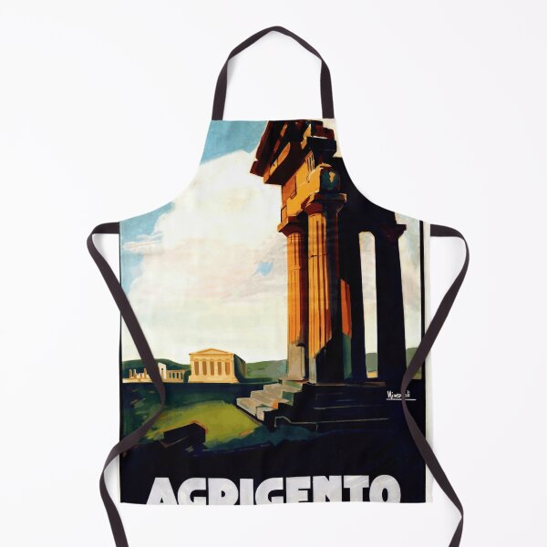 Item preview, Vintage Agrigento Travel Poster | Ancient Ruins in Sicily | Greek Architecture Art | Valley of the Temples | UNESCO Heritage designed and sold by artofuniverse.