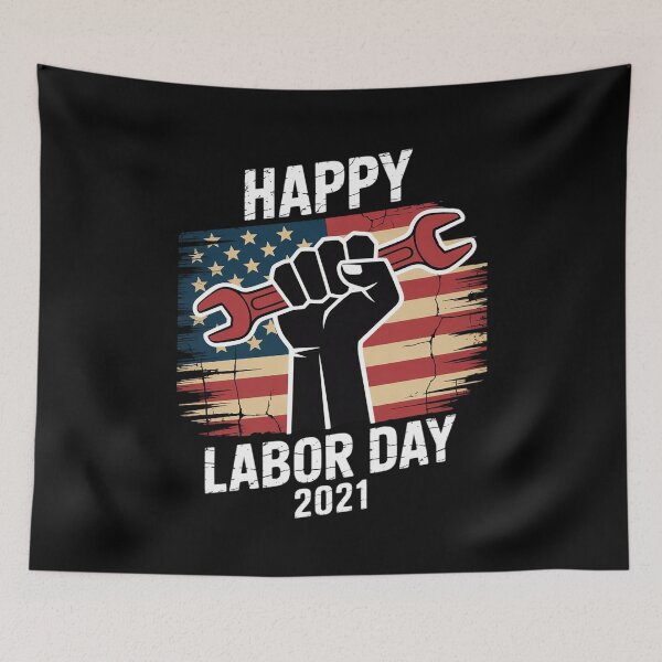 Item preview, Proud Happy Labor Day Workers Union Strong USA Flag  designed and sold by THagBlue.