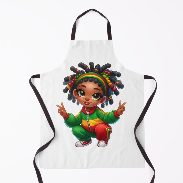 Aperçu de l'œuvre Dessin d'une jolie fille | Cheveux afro ornés de perles et survêtement rasta créée et vendue par Lulunza.