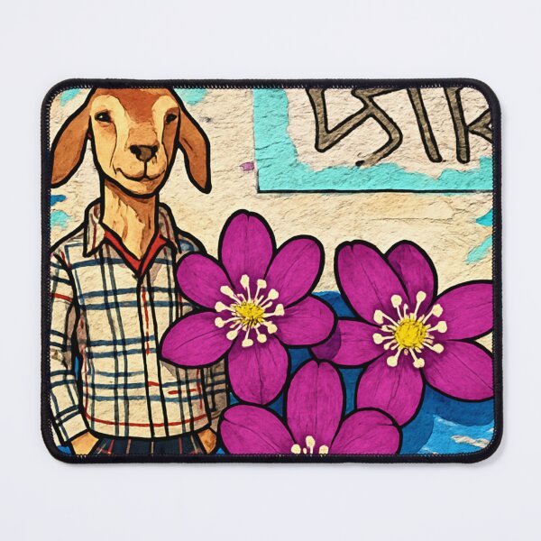 Item preview, Sheephead in Bloom – Surreal Street Art Cartoon designed and sold by IleniArt.