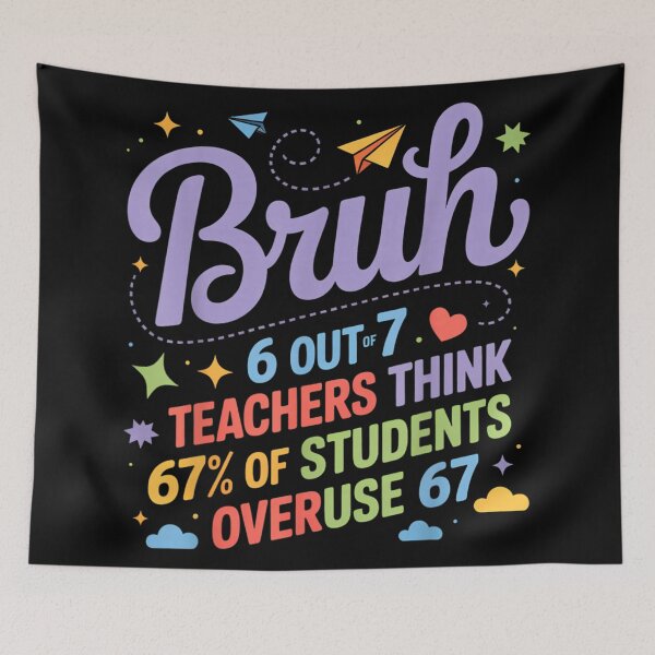 Item preview, Bruh 6 Out Of 7 Teachers Think 67% of Students Overuse 67 designed and sold by Taniyah Gomes.
