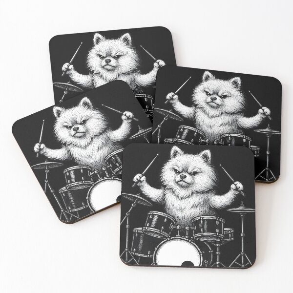 Artikelvorschau, Rock-Pomeranian-Schlagzeuger — Wütender Metal-Hund am Schlagzeug entworfen und verkauft von Natsey.