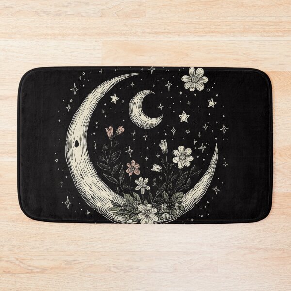 Item preview, Vintage Crescent Moons with Wildflowers & Stars – Boho Celestial Design designed and sold by Ellisen Prints.