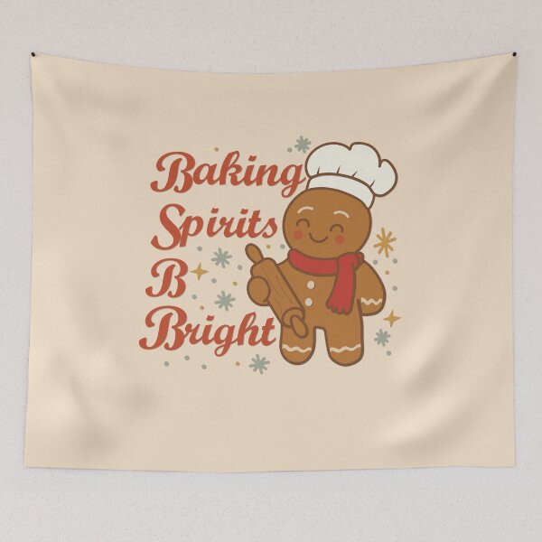 Item preview, Baking Spirits Bright | Cute Gingerbread Christmas Baking Design designed and sold by SBrushbox.