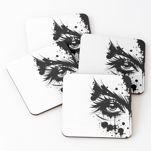 Item preview, Monochrome Eye Art with Ink Splatter - High-Resolution Transparent Background Design designed and sold by Pickmash.