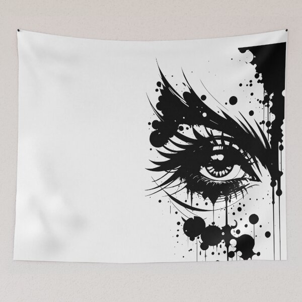 Item preview, Monochrome Eye Art with Ink Splatter - High-Resolution Transparent Background Design designed and sold by Pickmash.