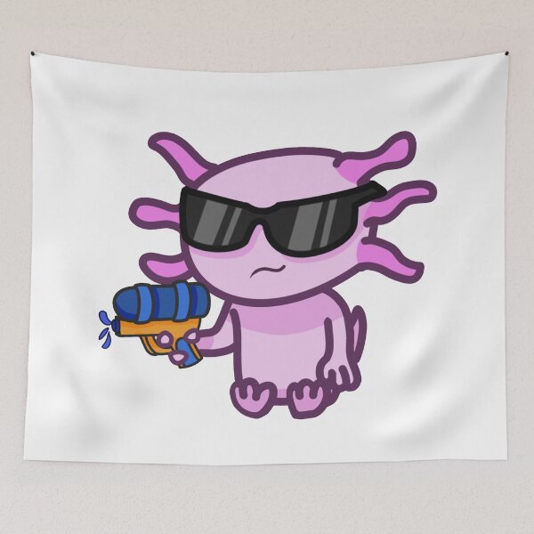 Item preview, Cool sunglasses axolotl with watergun designed and sold by Loo's Bazaar.
