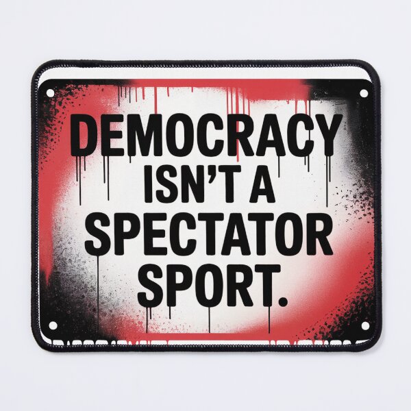 Item preview, Democracy Isn’t A Spectator Sport Graffiti Street Art Activist Shirt designed and sold by WSPrintCrafter.