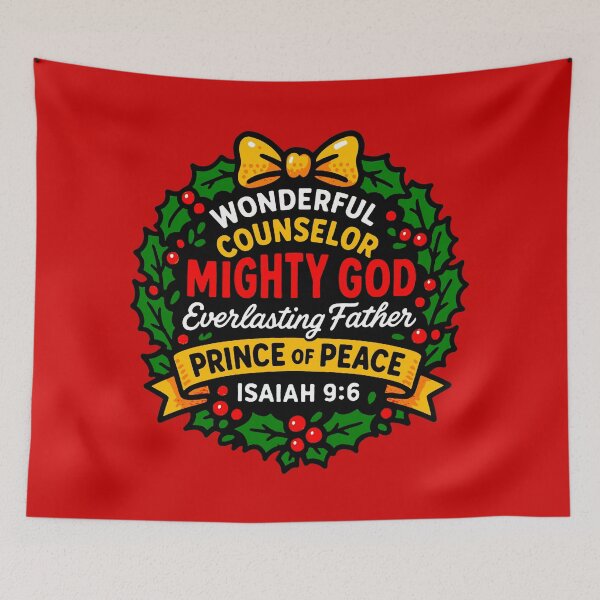 Item preview, Isaiah 9:6 Wonderful Counselor Mighty God Everlasting Father Prince of Peace designed and sold by plushism.
