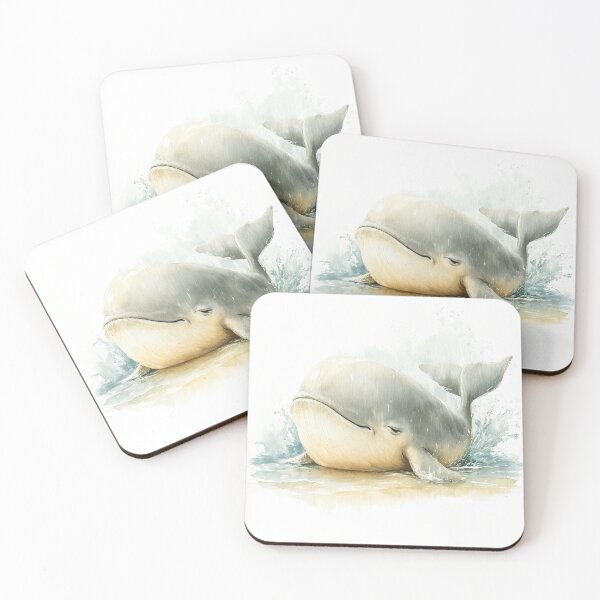 Item preview, Soft Baby Whale Sitting in Calm Ocean Waters designed and sold by WabiSabiSjak.