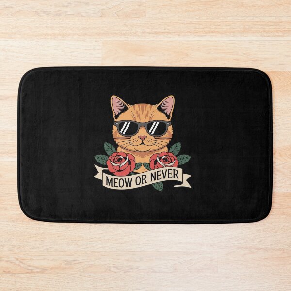 Item preview, Greaser Rockabilly Cat Pun Meow or Never Cat designed and sold by tabdejinti.