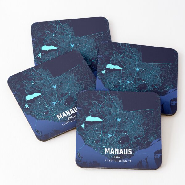 Item preview, Manaus Midnight City Map designed and sold by HomeLivingCo.