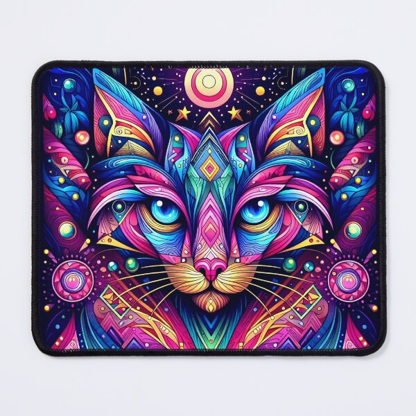Item preview, Colorful geometric decorative mystic cat designed and sold by Dogandesighn.