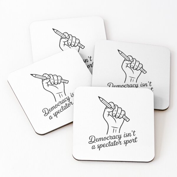 Item preview, Minimalist Democracy Isn’t A Spectator Sport Line Art Civic Shirt designed and sold by WSPrintCrafter.
