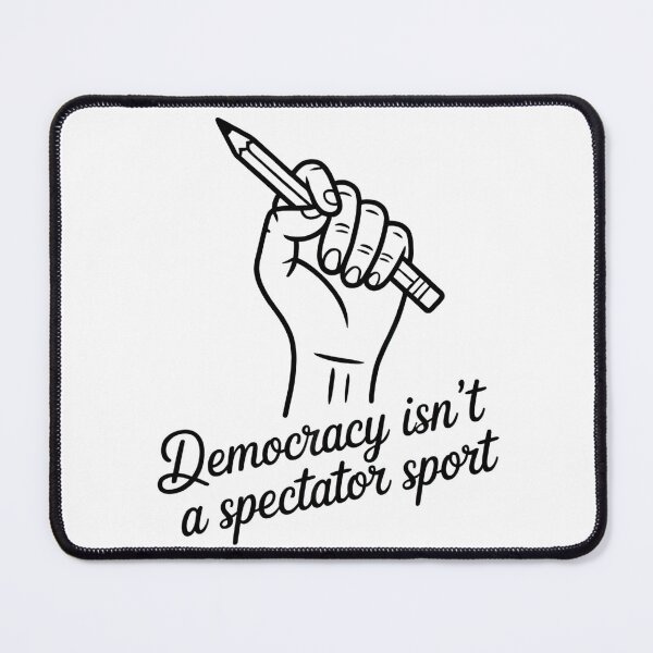 Item preview, Minimalist Democracy Isn’t A Spectator Sport Line Art Civic Shirt designed and sold by WSPrintCrafter.