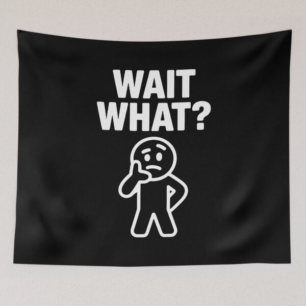 Item preview, Wait What Thinking Man Meme Funny Confused in White designed and sold by SplashTastic.