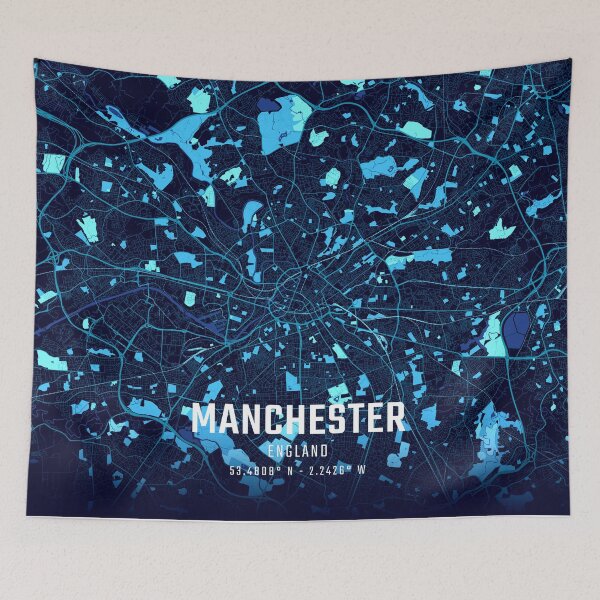 Item preview, Manchester Midnight City Map designed and sold by HomeLivingCo.