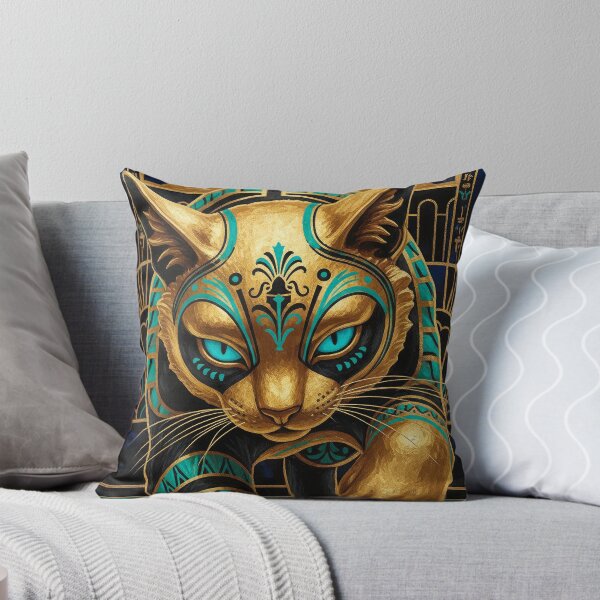 Item preview, Bastet Cat Goddess Frontal Stance | Egyptian Revival Art Deco Nouveau | Luxury Gallery Art Print | designed and sold by Vintage Poster Gallery.