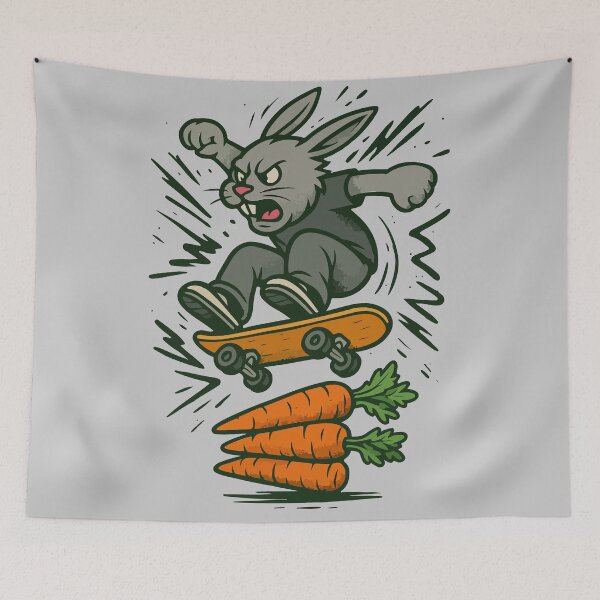 Item preview, Skateboard Rabbit | Funny Bunny Extreme Sports Carrot designed and sold by SillyPawsStudio.