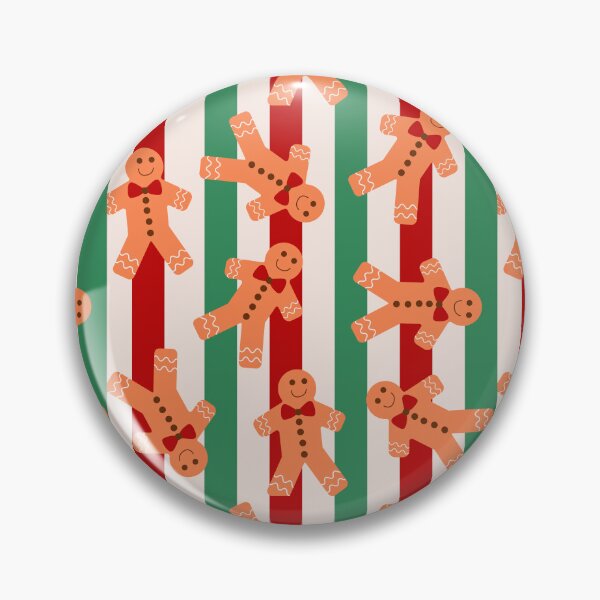 Item preview, Gingerbread Man On Christmas Red And Green Stripes designed and sold by Yasminepatterns .