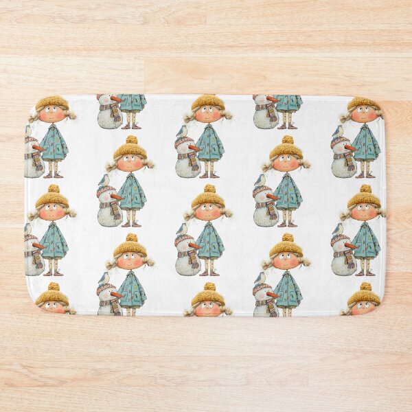 Item preview, Cozy Winter Friends | Cute Girl and Snowman Illustration | Whimsical Christmas Art designed and sold by olenadykun.ai.