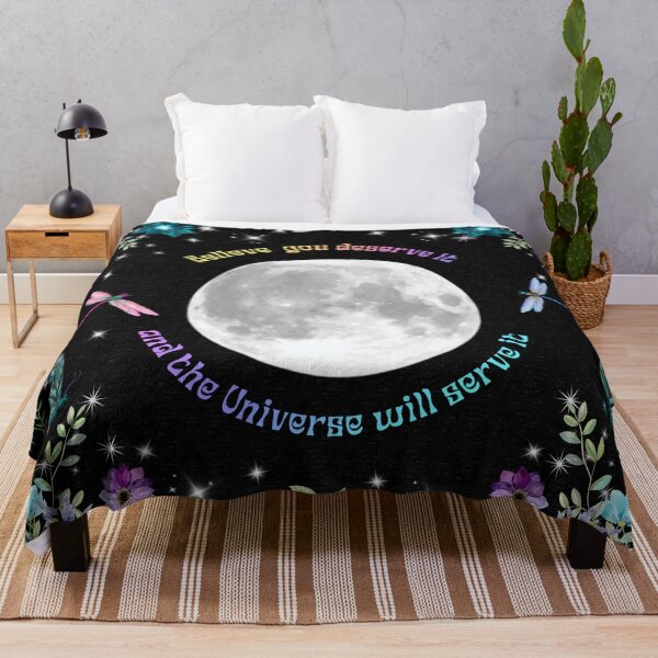 Item preview, “Believe you deserve it and the Universe will serve it” full moon designed and sold by FrauYviDesign.