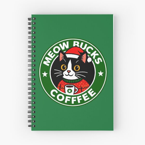Item preview, Meow Bucks Coffee Black and White Cat Christmas Hat Sweater designed and sold by plushism.