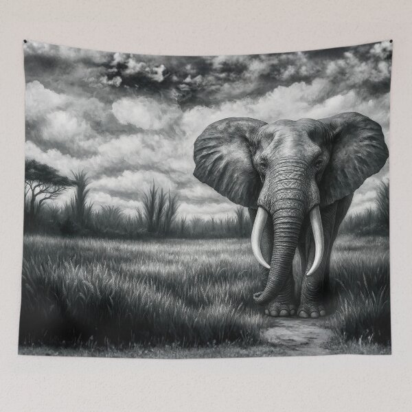 Item preview, Majestic Strength – African Elephant Safari Painting designed and sold by EmilyParks.Design.