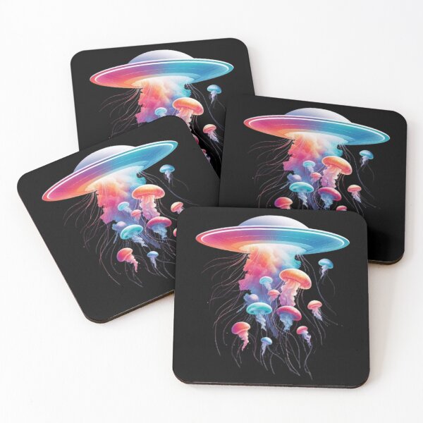 Item preview, Cosmic Jellybeam: UFO & Neon Jellyfish Fusion" designed and sold by Dogandesighn.
