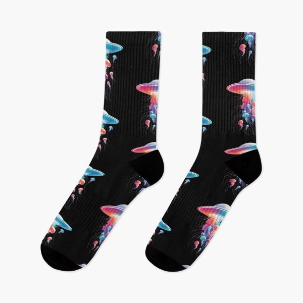Item preview, Cosmic Jellybeam: UFO & Neon Jellyfish Fusion" designed and sold by Dogandesighn.