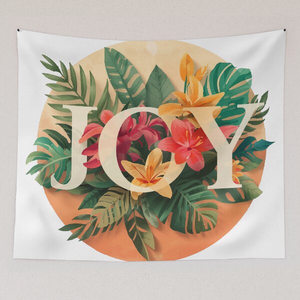 Item preview, JOY Floral Typography – Minimal Botanical Design designed and sold by ArtElegancy.