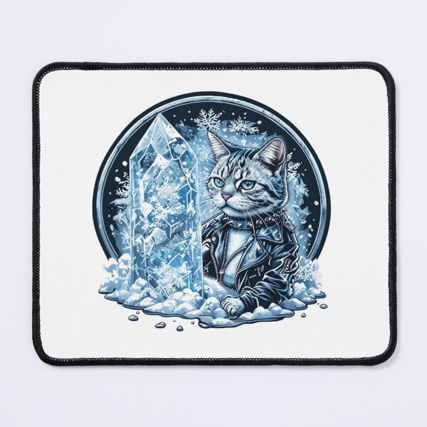 Item preview, Frozen Punk Cat – Winter Gift Sticker designed and sold by Imaginarium of Chaos falcon88 .
