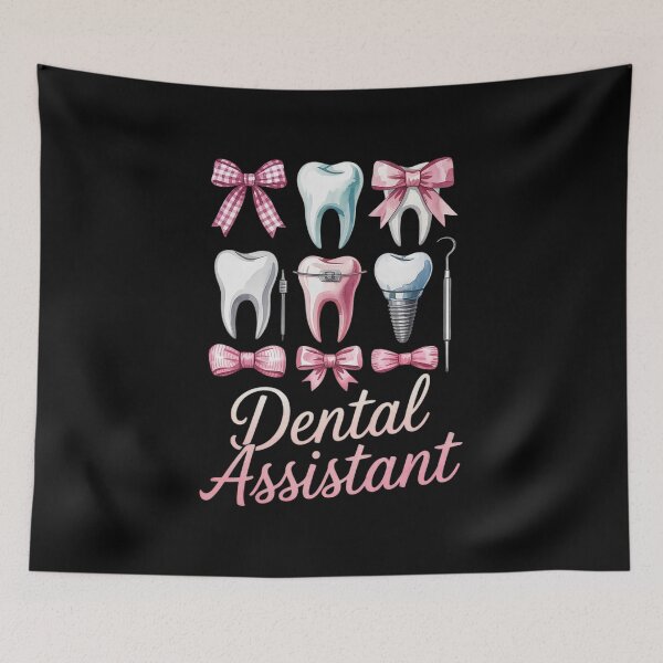 Item preview, Dental Assistant Pink Coquette Bow Teeth Dentist Squad designed and sold by HuValverdeArt.