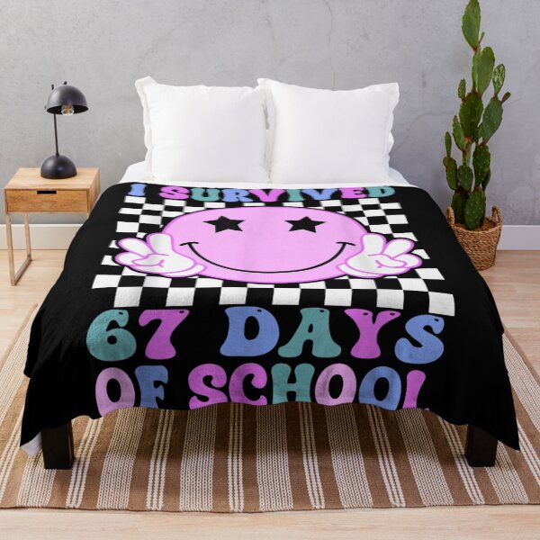 Item preview, Groovy I Survived 67 Days of School Smiley Face Retro Teacher Student designed and sold by Taniyah Gomes.