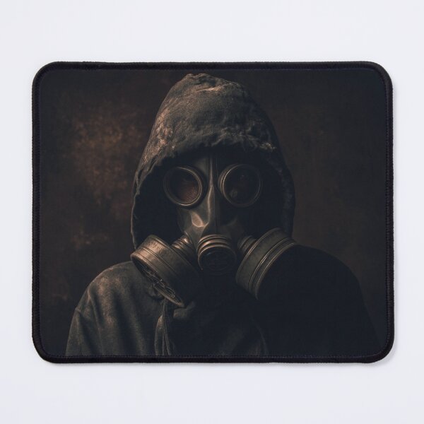 Item preview, Cyberpunk Survivor – Post-Apocalyptic Gas Mask Portrait designed and sold by DarkSpaceVibes.