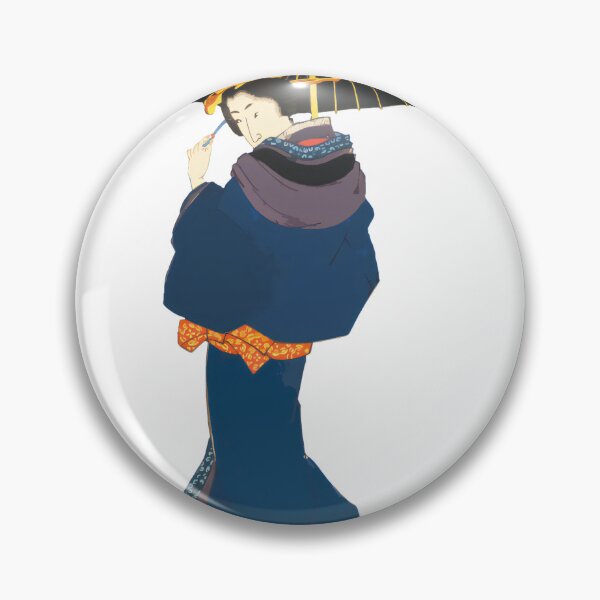 Item preview, Elegant Beauty with Japanese Umbrella Ukiyo-e Bijin-ga Blue Kimono Mysterious Figure designed and sold by siosai-design.