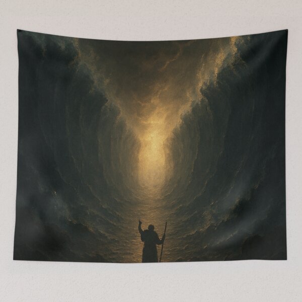 Item preview, Red Sea – Moses Parting the Red Sea | Biblical Miracle Artwork designed and sold by mariannrina.