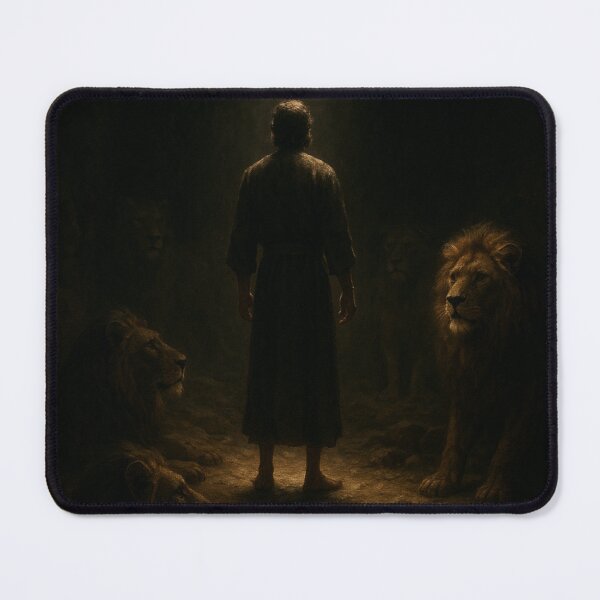 Item preview, Faith in the Den – Daniel in the Lions’ Den | Biblical Faith Artwork designed and sold by mariannrina.