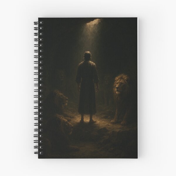 Item preview, Faith in the Den – Daniel in the Lions’ Den | Biblical Faith Artwork designed and sold by mariannrina.