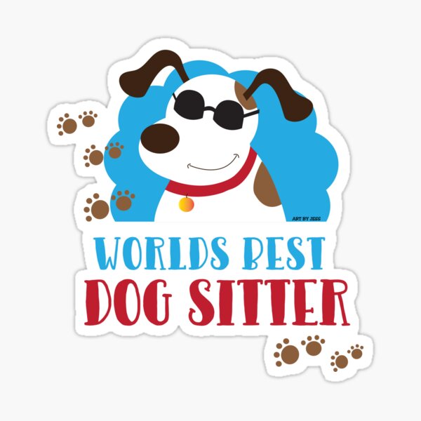 World's Best Dog Sitter Cool Mutt with Sunglasses Sticker