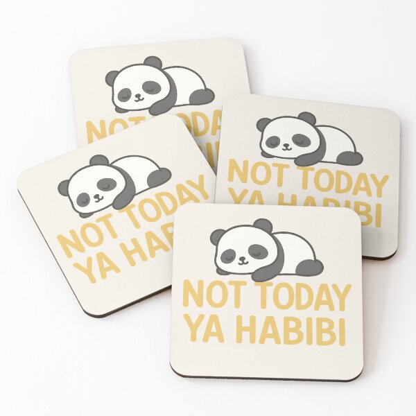 Item preview, Not Today Ya Habibi – Funny Arabic English Quote – Cute Sleeping Panda designed and sold by Chahika Designs.