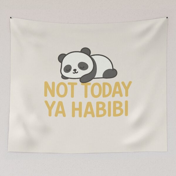 Item preview, Not Today Ya Habibi – Funny Arabic English Quote – Cute Sleeping Panda designed and sold by Chahika Designs.