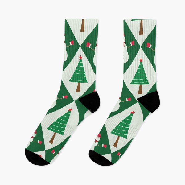 Item preview, Snowman And Christmas Trees On Green white Diamonds pattern  designed and sold by Yasminepatterns .