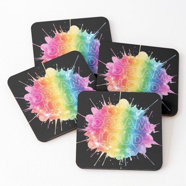 Item preview, Dream Loud Inspirational Typography – Colorful Light Burst Art designed and sold by Happyfreedom.