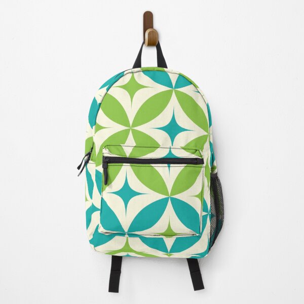 Item preview, Mid century modern Starbursts on Green and Teal Circles designed and sold by Yasminepatterns .
